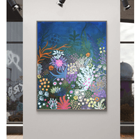 /ПРОДАДЕНА/ Абстрактна картина &amp;quot;Midnight Garden Beneath... - 2