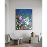 /ПРОДАДЕНА/ Абстрактна картина &amp;quot;Midnight Garden Beneath... - 4