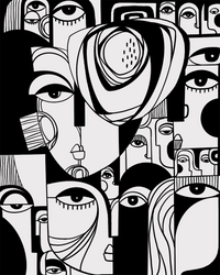 Картина акрил &amp;quot;Cubist Faces&amp;quot; , 100х80см - 6