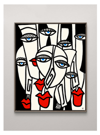 Картина акрил &amp;quot;Red lips&amp;quot;, 100x80cм - 1