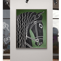 Абстрактна картина &amp;quot;Black Horse 2&amp;quot;– ръчно рисувана с... - 3