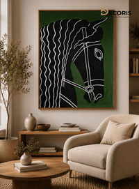 Абстрактна картина &amp;quot;Black Horse 2&amp;quot;– ръчно рисувана с... - 1