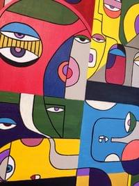 Абстрактна картина &amp;quot;Many Faces, One Soul&amp;quot;– ръчно рисувана... - 5