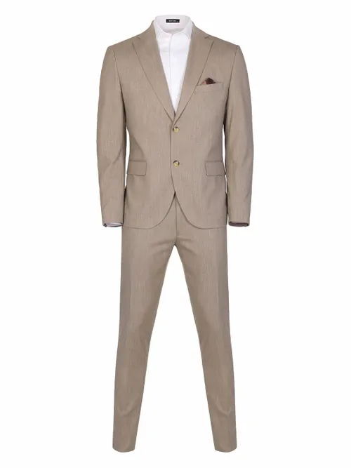 Елегантен мъжки костюм STYLER Premium Beige – 2 части - 2