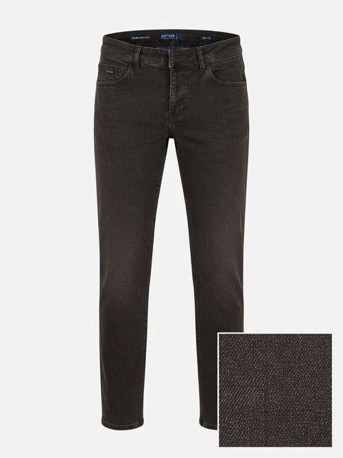 Мъжки дънки Slim Fit – кафяво рипс - 1