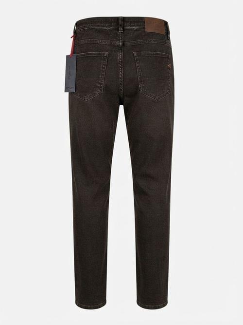 Мъжки дънки Slim Fit – кафяво рипс - 2