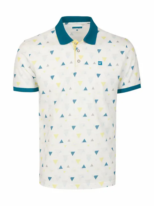 Мъжка тениска Geometric Triangle Print - 1