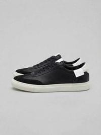 Мъжки кожени кецове Urban Classic в черно и бяло - small - 1