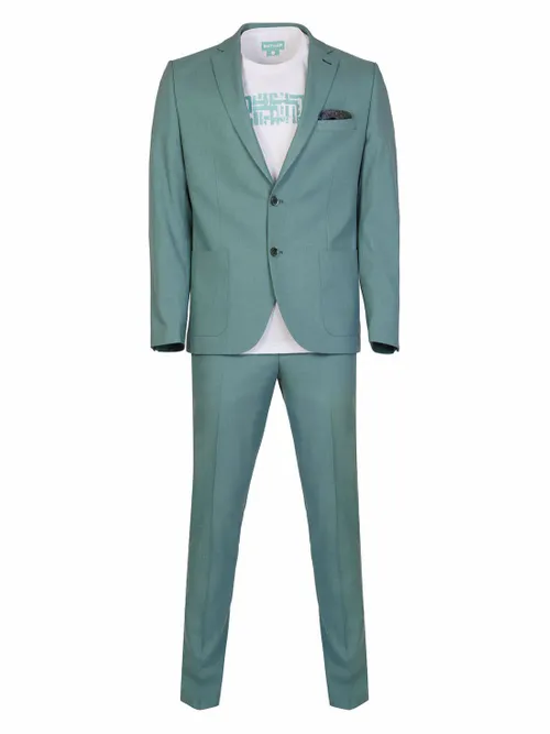 Елегантен мъжки костюм Light Green Elegance - 1