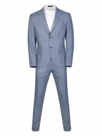 Елегантен мъжки костюм „Sky Blue Prestige“ – две части - small - 1