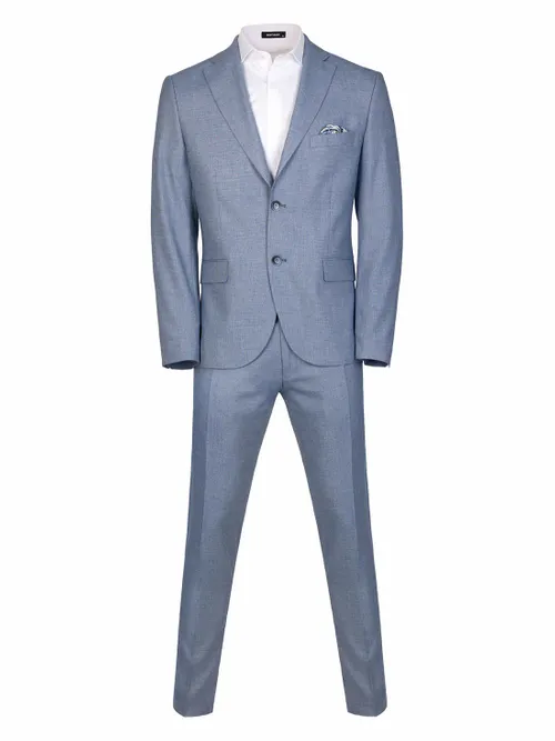 Елегантен мъжки костюм „Sky Blue Prestige“ – две части - 2