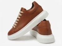 Мъжки кожени кецове Urban Classic в цвят коняк - small - 1 Мъжки кожени кецове Urban Classic в цвят коняк - small - 1