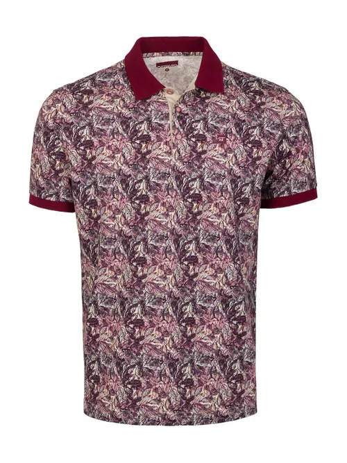 Мъжка тениска Bordeaux Floral Elegance - 1