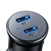 Зарядно за кола 12/24V. метално JR-CCN06 30W 2x USB-C мини - small - 3