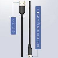 Kабел USB - mini USB 480 Mbps 3 м черен (US132 10386) - small - 8