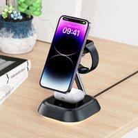 Индуктивна зарядна станция E16 15W 3в1 за телефон /... - small - 2