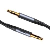 Стерео аудио кабел AUX 3.5 мм мини жак 1.2 м черен (SY-A08) - 2