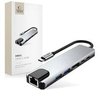 HUB адаптер 6в1 USB-C + USB2.0 + USB3.0 + HDMI 4K 30Hz +... - 1