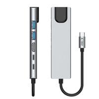 HUB адаптер 6в1 USB-C + USB2.0 + USB3.0 + HDMI 4K 30Hz +... - small - 6 HUB адаптер 6в1 USB-C + USB2.0 + USB3.0 + HDMI 4K 30Hz +... - small - 6