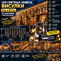 LED светеща завеса тип „Висулки“, монтирана върху фасада... - 1 LED светеща завеса тип „Висулки“, монтирана върху фасада... - 1