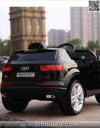 Акумулаторен джип Audi Q7 12V с меки гуми, Кожена... - 3