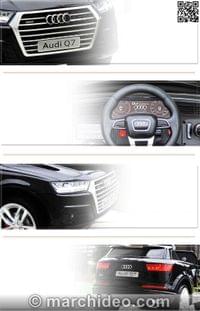Акумулаторен джип Audi Q7 12V с меки гуми, Кожена... - 7