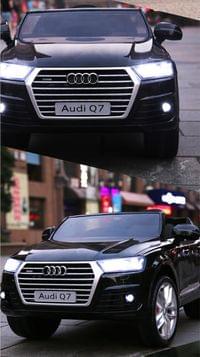 Акумулаторен джип Audi Q7 12V с меки гуми, Кожена... - 18