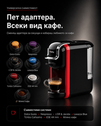 Кафемашина за мляно кафе и капсули 8в1 Oliver... - 2