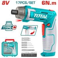 Акумулаторна отвертка TOTAL INDUSTRIAL, 1/4&amp;quot;, 8 V, 6 Nm,... - 1