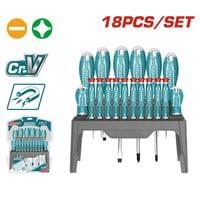 Комплект отвертки със стойка TOTAL, SL, PH, Tx, CrV, 18... - 1