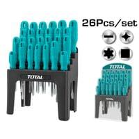 Комплект отвертки със стойка TOTAL, SL, PH, TX, SQ, 26 части - 1