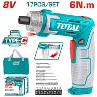 Акумулаторна отвертка TOTAL INDUSTRIAL, 1/4&amp;quot;, 8 V, 6 Nm - 1