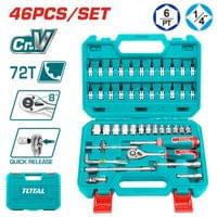 Комплект тресчотка и вложки TOTAL INDUSTRIAL, 1/4&amp;quot;, 46 части - 1