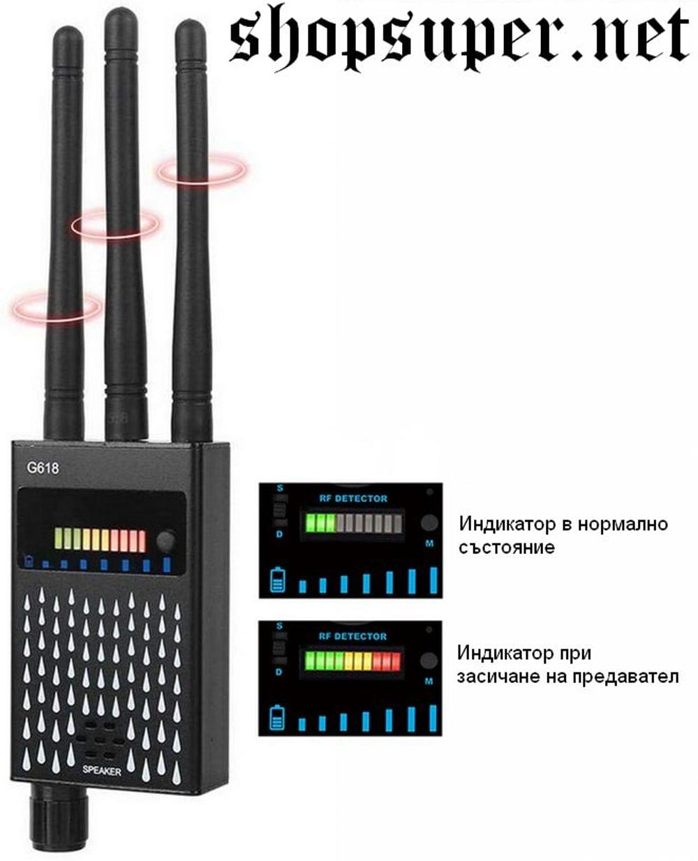 Детектор с 3 антени за GSM , RF и 5.8GHz