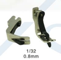 P10 1/32 - 36465 Presser foot w hinge guide 0.8 mm - 1