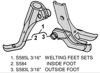 S585L 1/8 - Presser feet set welting/cording/piping... - 1