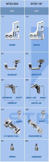 M752-181-2x4  - Needle gauge with backtacking latching =... - 0