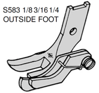 S583 1/8 - Presser foot outer cording/piping Singer 211W,... - 1