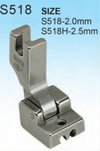S518H - Presser foot for invisible zipper wide with... - 0