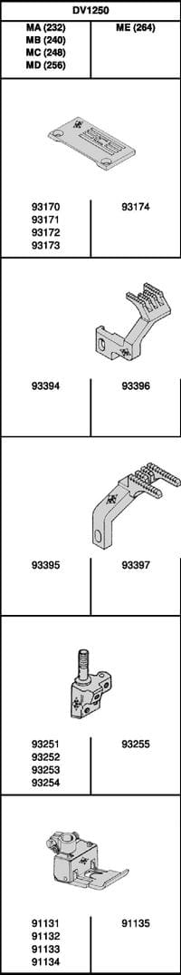 DV1250-MA  - Иглен комплект 232 = 93170 93394 93395 93251... - 0