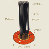 Q.2420 - 786.FB Нагревател за Trevil 6 kW ф110 L-190 - 1