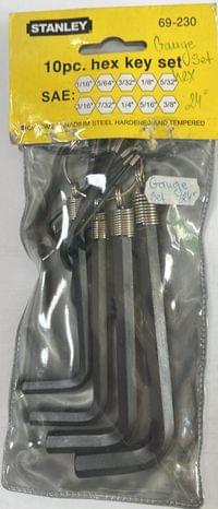 Gauge set hex  - Шестограми инчови к-т 10 бр. от 1/16 до 3/8 - 1