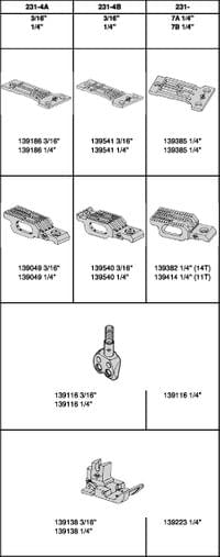 231-4B 3/16  - 261-4B 3/16 Needle gauge for Singer - 0