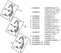 129-69150  - #1 Right looper R with holder asm 1/4  for... - 1