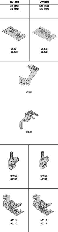 DW1509ME  - Needle gauge 364 right fabric knife = 95279... - 0