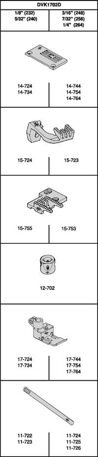 DVK1702D 3/16  - Иглен комплект 248 mm = 14-744 15-723... - 0