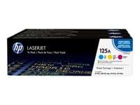 HP 125A CYM Tri-Pack LaserJet Toner Cartridge - 2