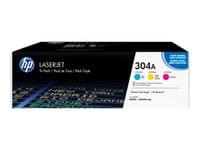 HP 304A CYM Tri-Pack LaserJet Toner Cartridge - 2 HP 304A CYM Tri-Pack LaserJet Toner Cartridge - 2