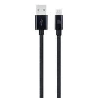 Dviced Cable USB-A to Lightning Nylon Textile 0,25m - Black - 1