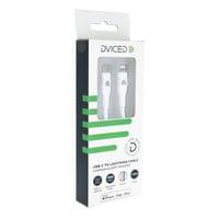 Dviced Cable USB-C to Lightning silicone 1,25m - White - 3